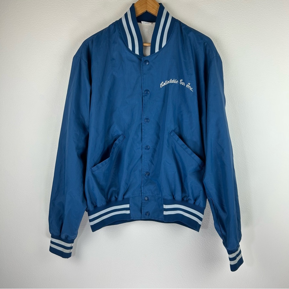 Vtg Unitog Men’s Blue Snap Lightweight Casual Bomber Jacket Size XL